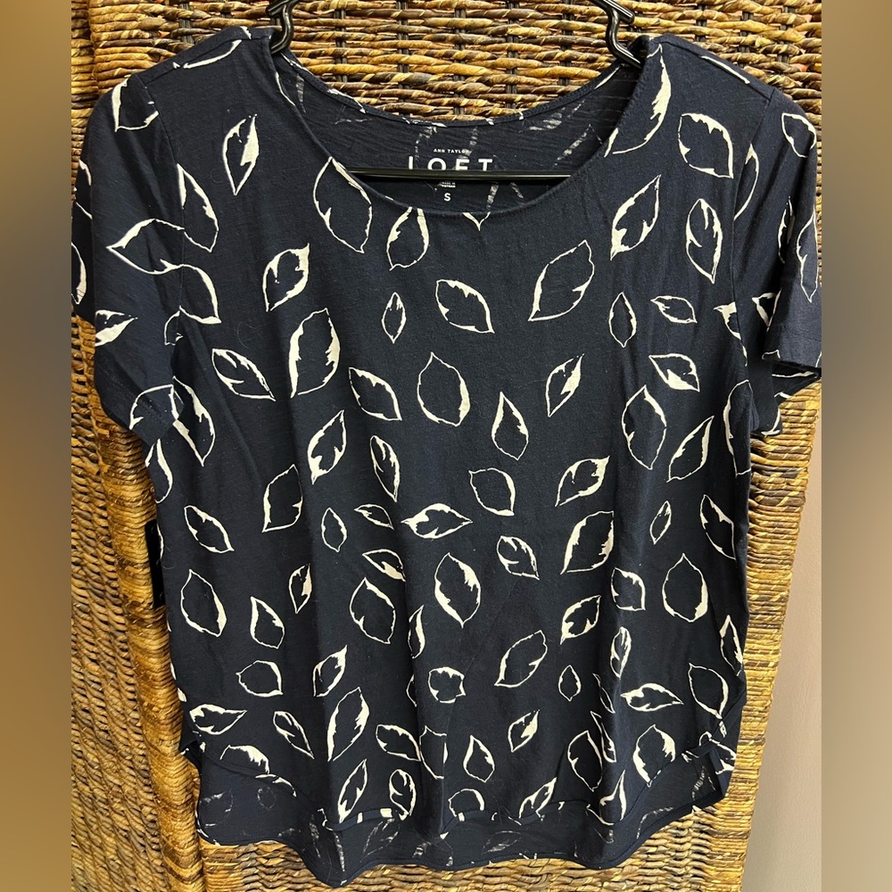 Loft- Blue/White leaf pattern, Size:Small